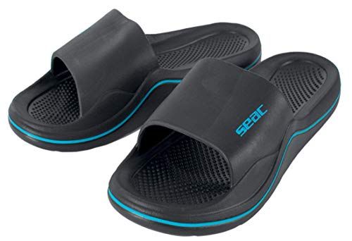 Seac Unisex CAYA Rubber Slippers - Zwart/Blauw - Maat 8