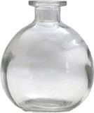 Chaks Vase à fleurs/vase bouteille - Verre transparent - 12 x 14 cm