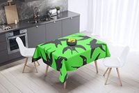 Bonamaison Tafelkleed, Anti-Mold, Sneldrogend, Waterdicht, 100% Polyester Tafellaken, Neon groene rook, 140 x 140 Cm