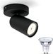 Philips LED Philips Pongee Opbouwspot (Zwart) - Warmwit Licht - Wandspot of Plafondspot met 1 Lichtpunt - GU10 - SceneSwitch