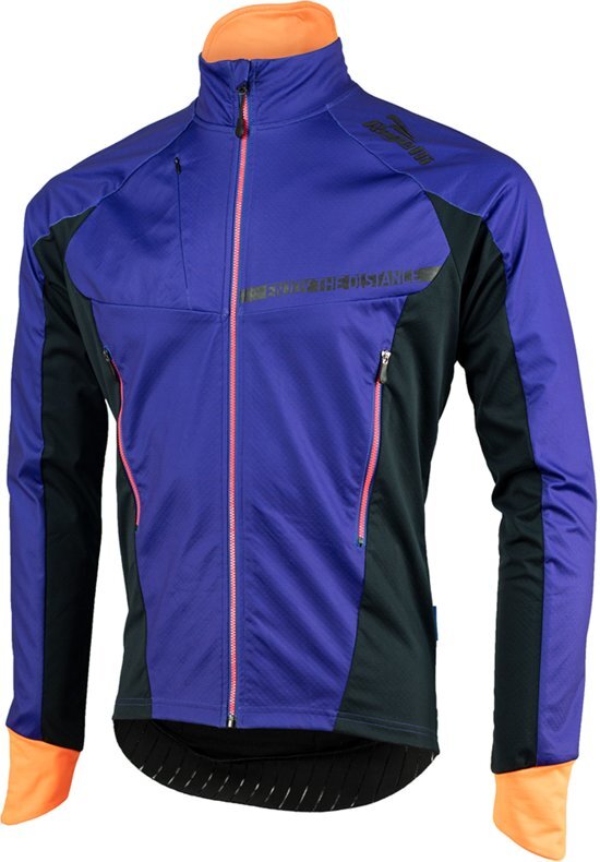 Rogelli Contento Winter Wielrenjas Heren Fietsjack - Maat M - Mannen - blauw/zwart/oranje