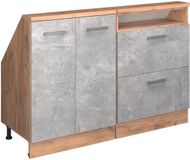Vicco R-Line Keukenkast voor schuine wand – 120 cm Set van 2 Beton/gouden eik