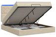 vidaXL Ottoman-Bett mit Matratze und LED Creme 140 x 200 cm Stoff