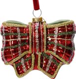 Decoris Kaemingk Strik glas l3.4b8.8h8 cm ossenbloed kerst Decoris