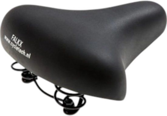 Falkx Bigg S Zadel - Zwart - Unisex - Geschikt voor diverse fietstypes