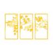 Elegant gouden decoratieve metalen wandaccessoire (3 stuks), 34 x 67 cm, duurzaam 1,5 mm metalen behuizing, perfect voor moderne woondecoratie en stijlvolle interieurs