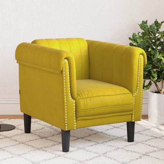 VidaXL Fauteuil Geel Fluweel