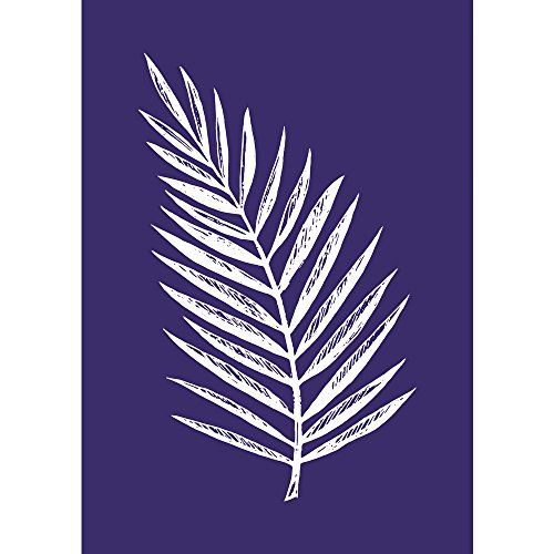 RAYHER 45083000 sjabloon palmblad, DIN A5, 1 sjabloon Plus1 rakel im, Div. materialen, blauw, 26 x 16 x 0,1 cm