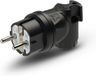 PCE 05811-s Haakse stekker met randaarde Rubber 230 V Zwart IP44