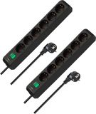 Brennenstuhl Eco-Line stekkerdoos 6-voudig, set van 2