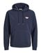 JACK & JONES - JJSEATTLE SWEAT HOOD - Heren - L - Navy Blazer - Katoen/Polyester