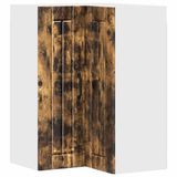 vidaXL Wandhoekkast LUCCA Gerookt eiken 57 x 57 x 80 cm Bewerkt hout