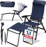 ELONEO Chaise de camping pliable avec repose-pieds amovible