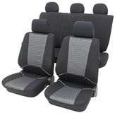Universele Eco Class Sab 1 Vario Universele autostoelhoezen "Corsika" voor en achter, geschikt voor airbags en getest, complete set 11-delig, grijs