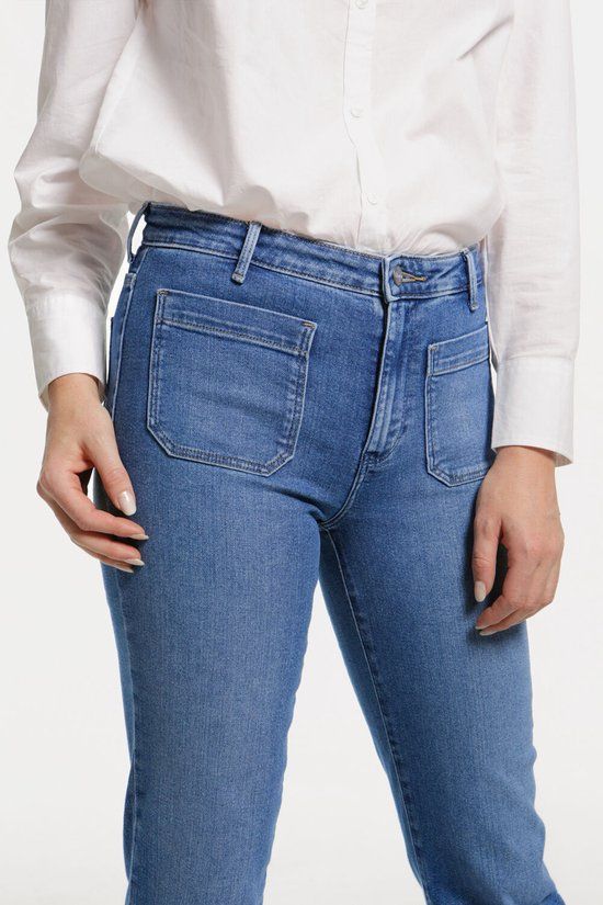 Wrangler Flare Dames Flared Fit Jeans Blauw - W30/L34
