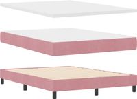 vidaXL Boxspring Bed met Hoofdeinde Roze 140 x 190 cm Fluweel