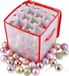 Boîte de rangement pour boules de Noël avec poignée et séparateur - Espace pour 64 ornements