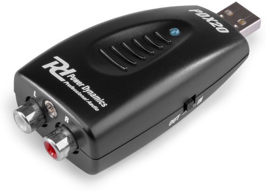 - Audio interface Power Dynamics PDX20 audio converter USB (digitaal) <lt/><gt/> RCA (analoog