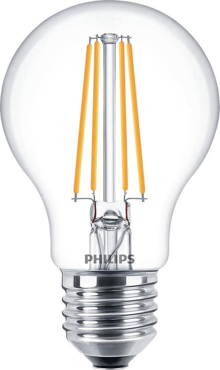 Philips LED Filament E27 - 7W (60W) - Warm Wit Licht - Niet Dimbaar - 4 stuks