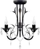 vidaXL Kroonluchter Art Nouveau Metaal Kristallen Kralen Zwart