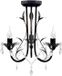 vidaXL Lustre Art Nouveau Métal Perles de Cristal Noir