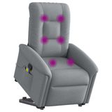 VidaXL Fauteuil releveur réglable tissu gris clair