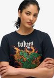 Superdry Vintage Logo Tokyo T-shirt Dames Zwart Katoen Maat 40