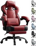LUCKRACER - Gaming Stoel Bureaustoel - Met Memory Foam en Voetensteun - Rood