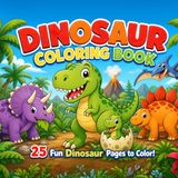 Dinosaur Colouring Book: 25 Fun Dinosaur Pages to Colour!