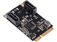 KALEA-INFORMATIQUE MiniPCIe SATA 6GBps Kaart op ware grootte. Mini PCIe 3.1 met JMB582-chipset