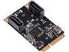 KALEA-INFORMATIQUE MiniPCIe SATA 6GBps Kaart op ware grootte. Mini PCIe 3.1 met JMB582-chipset