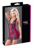 Cottelli Collection – Negligé Jurk met Veter Sluiting en Kanten Cups voor Spannende After – Maat L - Zwart