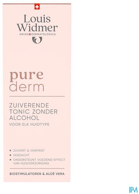 Louis Widmer Purederm Zuiverende Lotion Zonder Alcohol Licht Geparfumeerd