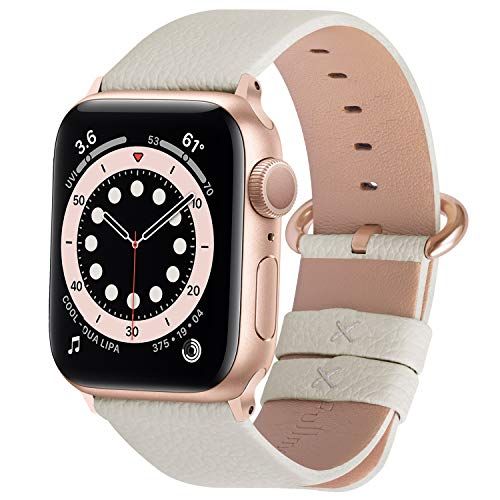 Fullmosa bandje voor Apple Watch 38/40/41mm - Ivoorwit + roségoudkleurige gesp