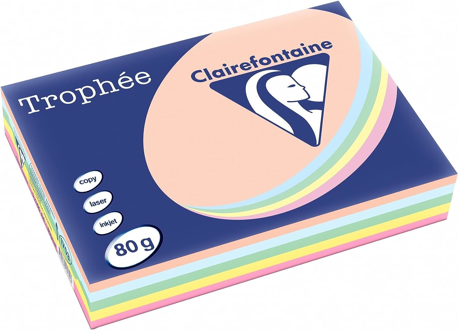 Clairefontaine Trophée Pastel A4 Geassorteerde Kleuren 80 g 500 Vel - Laser/Inkjet Printerpapier