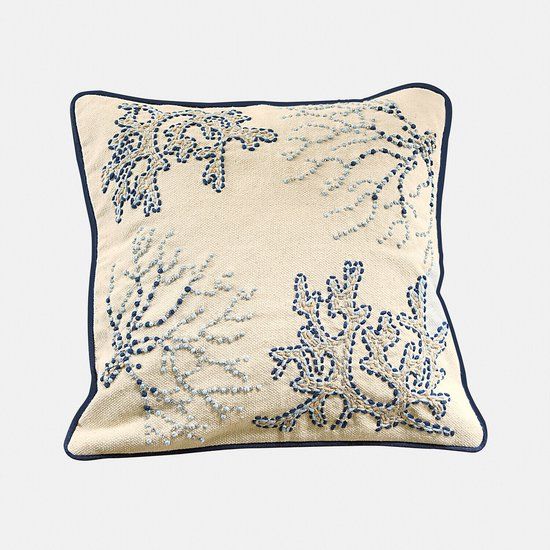 LOBERON Kussenhoes Whitmere blauw/wit