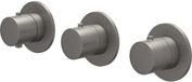 IVY Bond Afbouwdeel Inbouwthermostaat met 2 Stopkranen Symmetry met Ronde Rozetten - Geborsteld Metal Black PVD