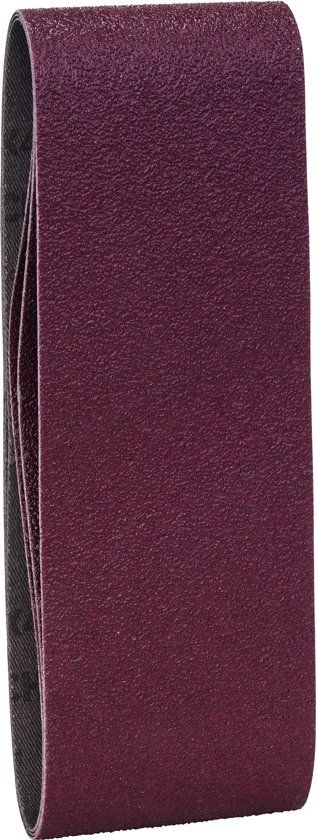 Bosch - 3-delige schuurbandenset voor bandschuurmachines, rode kwaliteit 60, ongeperforeerd, gespannen