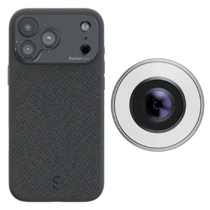 ShiftCam Camera Case S.Mount - iPhone 17 Pro (Dark Grey) + LensUltra 10x macro smartphone lens