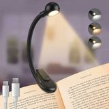 Flurriez Leeslampje voor Boek – Dimbaar Boeklampje met Klem – Oplaadbaar – 3 Lichtstanden – 360° Flexibele Nek – Zwart