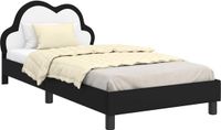 vidaXL Bedframe met hoofdbord, zwart, 90 x 200 cm, PU