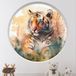 Tigre Stickers Trompe L'Oeil Arche Ronde Enfants - Diamètre 40 cm