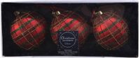 Decoris Kerstbal - rood - 6 stuks - glas - 8cm