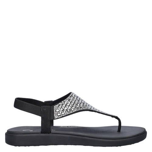 Skechers Meditation Luxe sandalen met strass steentjes zwart
