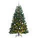 VidaXL Kunstkerstboom met scharnieren 300 led's en kerstballen 180 cm