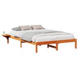 vidaXL Bedframe, wasbruin, 150 x 200 cm, massief grenenhout