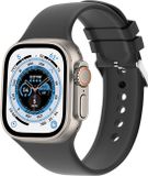 Strap-it Siliconen Smartwatch bandje - Geschikt voor Apple Watch Ultra - Zwart - 49mm - M/L