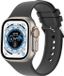 Strap-it Siliconen Smartwatch bandje - Geschikt voor Apple Watch Ultra - Zwart - 49mm - M/L