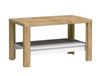 LIVOCO table basse rectangulaire 110 cm chêne nervuré/blanc