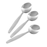 Nirosta Arlberg menulepels set van 3 roestvrij staal zilver 18,5 x 2,1 x 1,5 cm